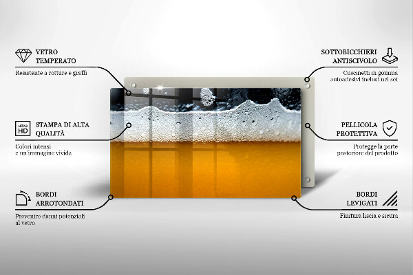 Sklenený kryt za sporák Pite pivnú penu