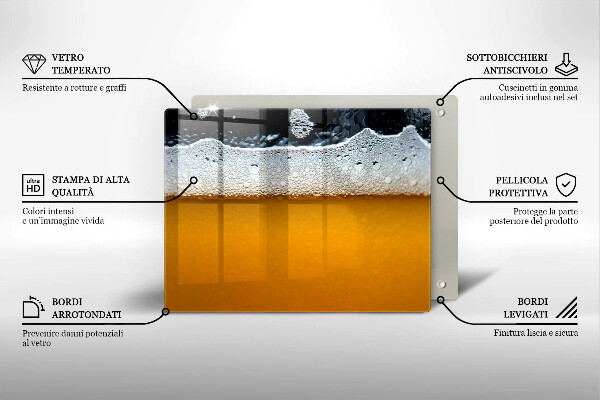 Sklenený kryt za sporák Pite pivnú penu