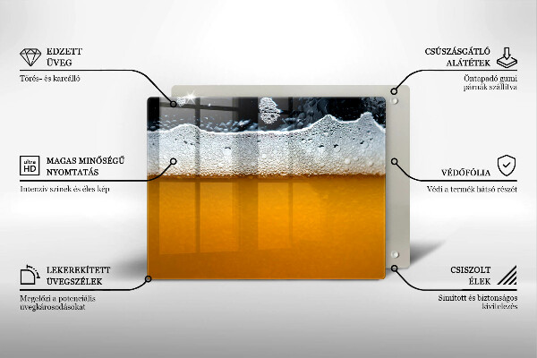 Sklenený kryt za sporák Pite pivnú penu