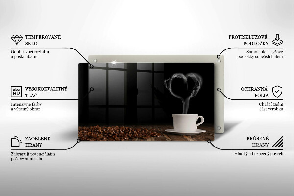 Kryt na plynový sporák Srdce šálky kávy