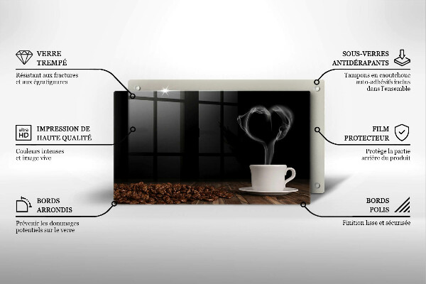 Kryt na plynový sporák Srdce šálky kávy