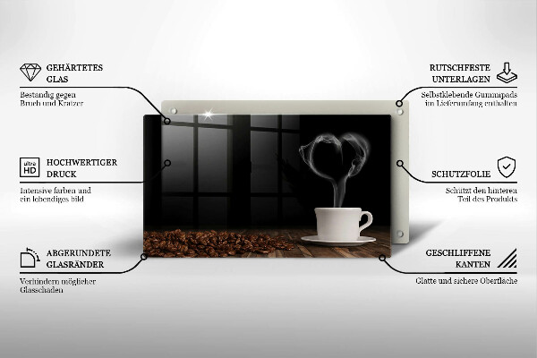 Kryt na plynový sporák Srdce šálky kávy