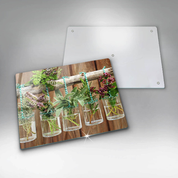 Krycia doska na sklokeramickú varnú dosku Bylinky rastliny ročník