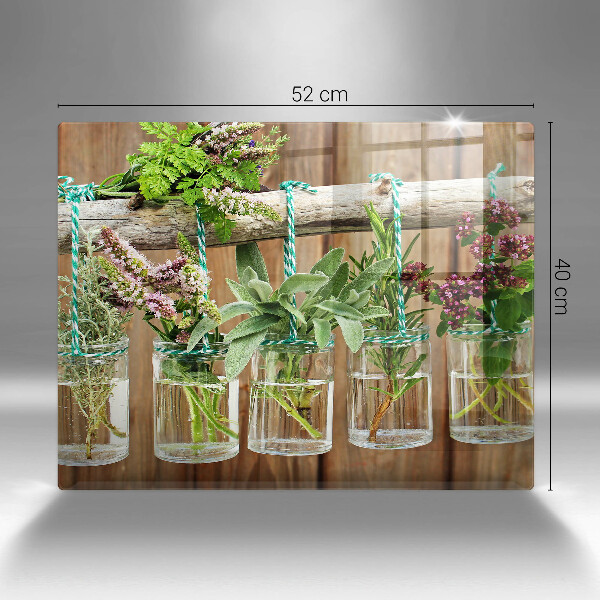 Krycia doska na sklokeramickú varnú dosku Bylinky rastliny ročník