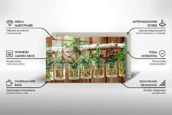 Krycia doska na sklokeramickú varnú dosku Bylinky rastliny ročník