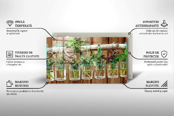 Krycia doska na sklokeramickú varnú dosku Bylinky rastliny ročník