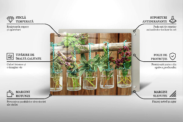 Krycia doska na sklokeramickú varnú dosku Bylinky rastliny ročník