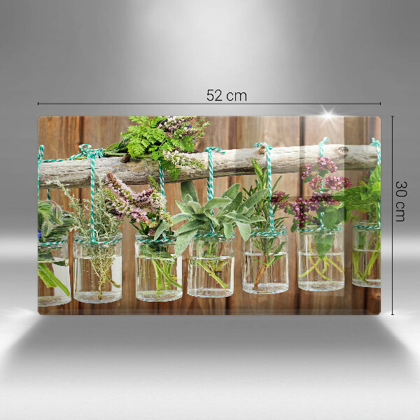 Krycia doska na sklokeramickú varnú dosku Bylinky rastliny ročník