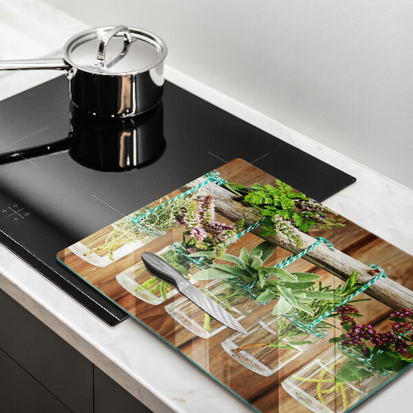 Krycia doska na sklokeramickú varnú dosku Bylinky rastliny ročník