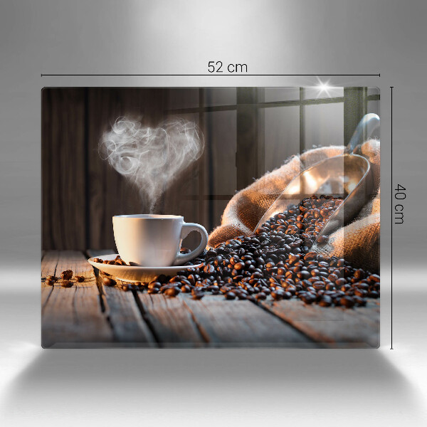 Kryt na plynový sporák Šálka kávy a srdce