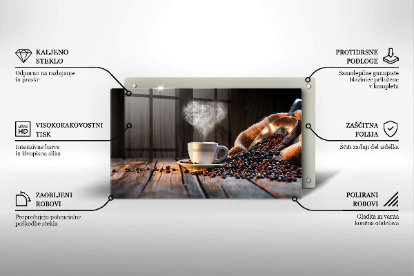 Kryt na plynový sporák Šálka kávy a srdce