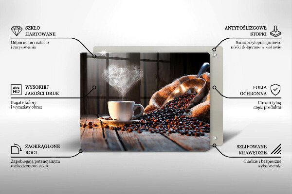 Kryt na plynový sporák Šálka kávy a srdce