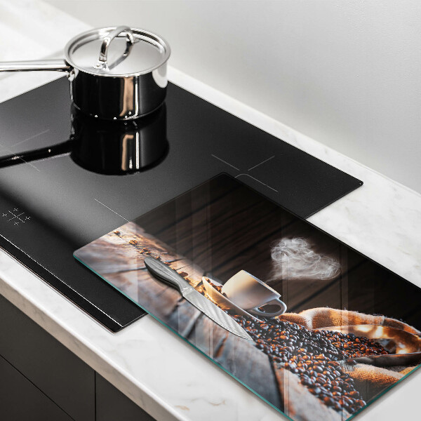 Kryt na plynový sporák Šálka kávy a srdce