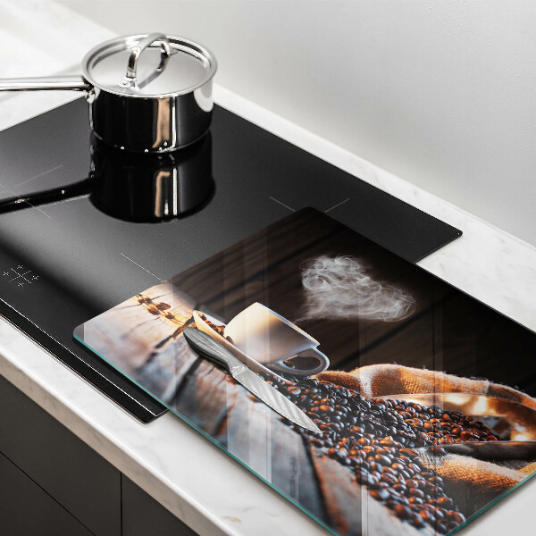 Kryt na plynový sporák Šálka kávy a srdce