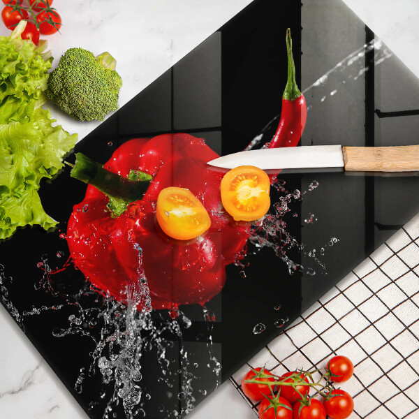 Kryt na plynový sporák Červená paprika vo vode