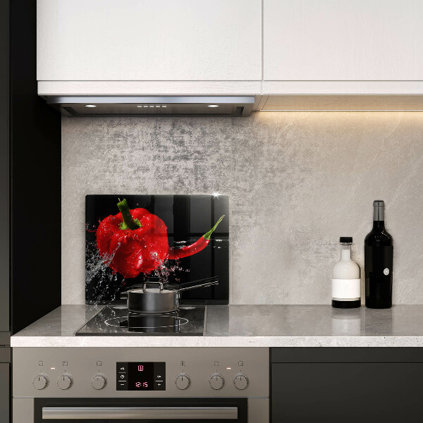 Kryt na plynový sporák Červená paprika vo vode