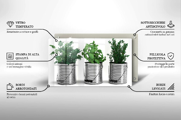 Kryt na plynový sporák Črepníky s bylinkami