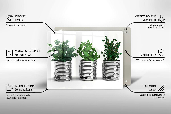 Kryt na plynový sporák Črepníky s bylinkami