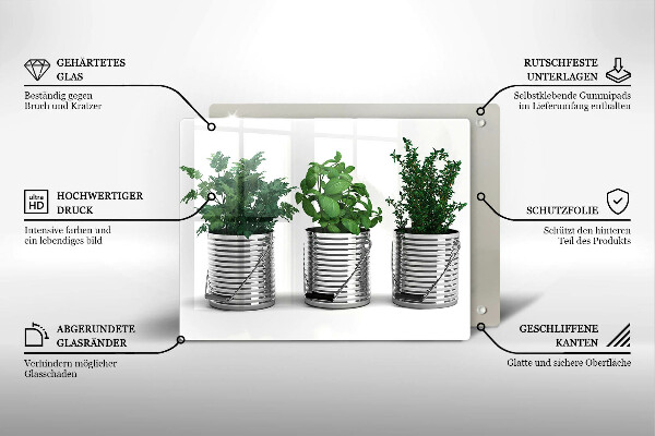 Kryt na plynový sporák Črepníky s bylinkami