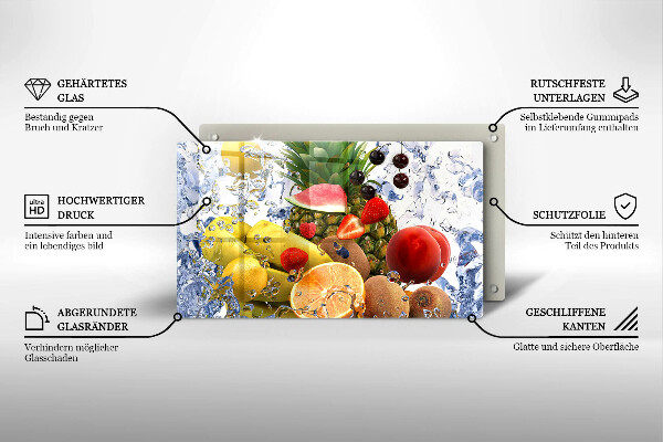 Kryt na plynový sporák Šťavnaté ovocie a voda