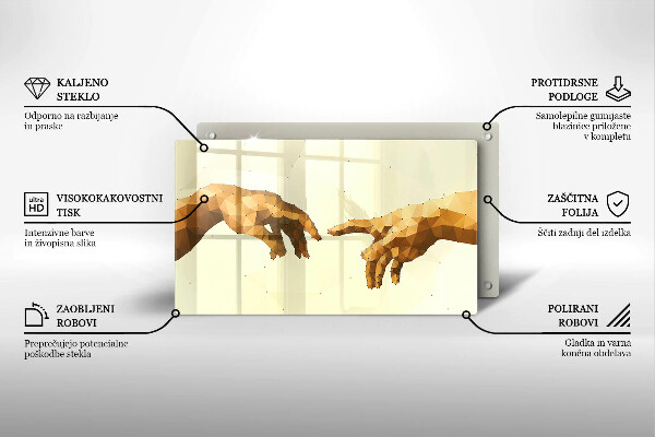 Kryt na plynový sporák Stvorenie Adamových rúk