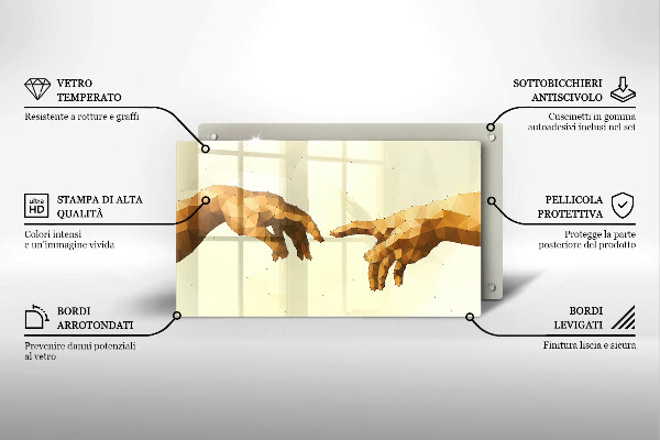 Kryt na plynový sporák Stvorenie Adamových rúk