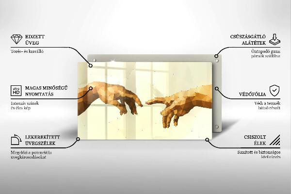 Kryt na plynový sporák Stvorenie Adamových rúk