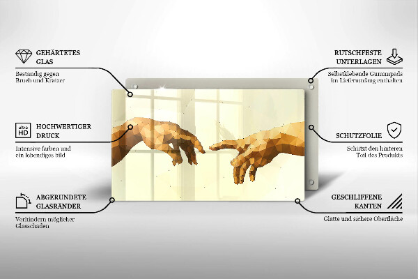 Kryt na plynový sporák Stvorenie Adamových rúk