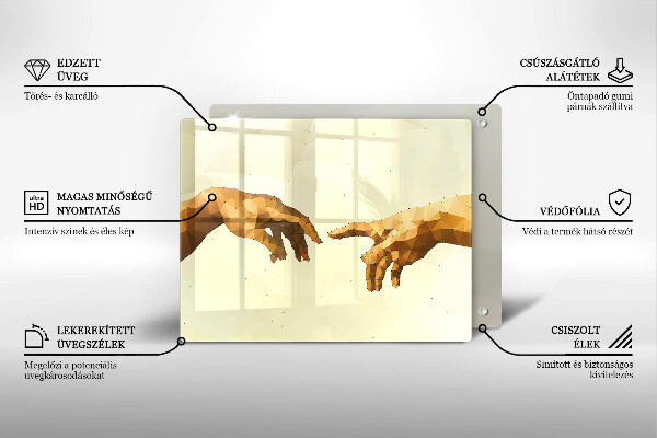 Kryt na plynový sporák Stvorenie Adamových rúk