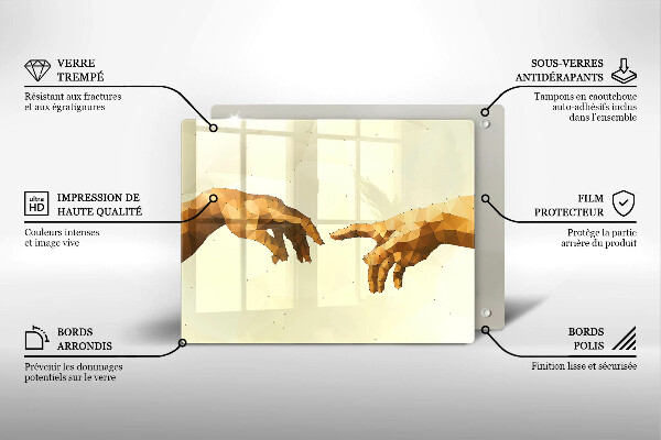 Kryt na plynový sporák Stvorenie Adamových rúk