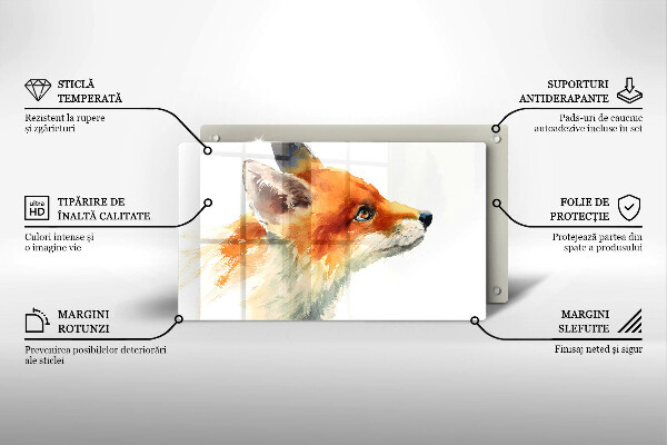 Krycia doska na sklokeramickú varnú dosku Maľovaná líška