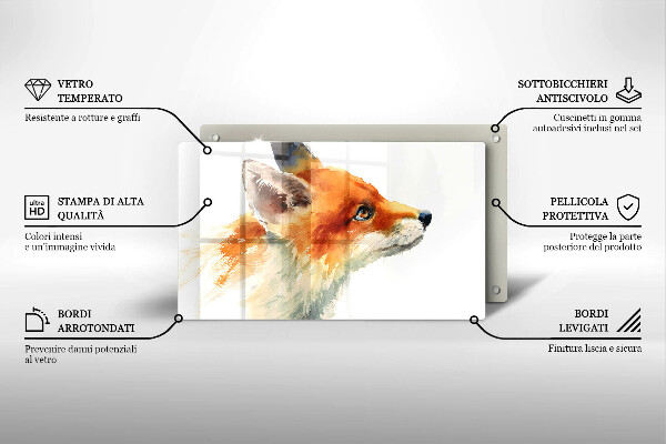 Krycia doska na sklokeramickú varnú dosku Maľovaná líška