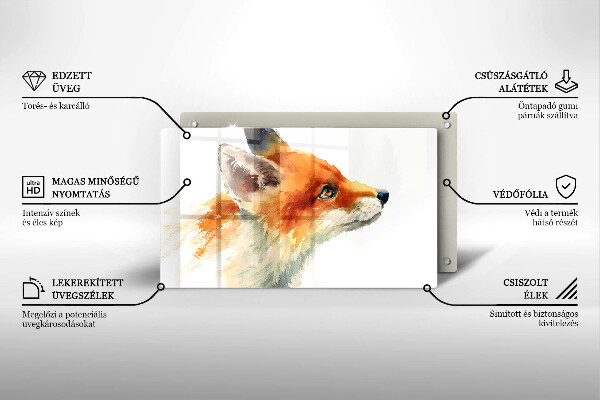 Krycia doska na sklokeramickú varnú dosku Maľovaná líška