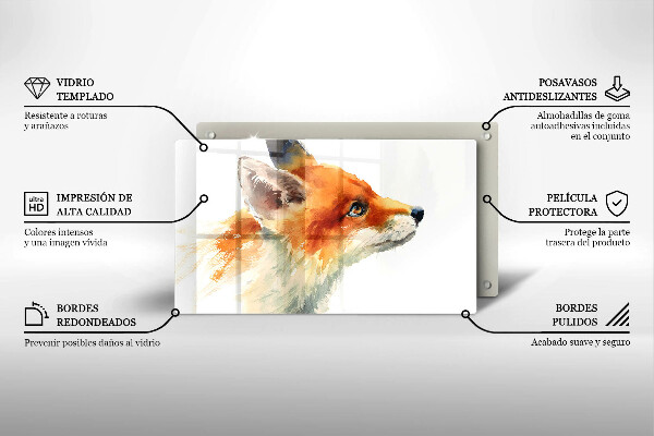 Krycia doska na sklokeramickú varnú dosku Maľovaná líška