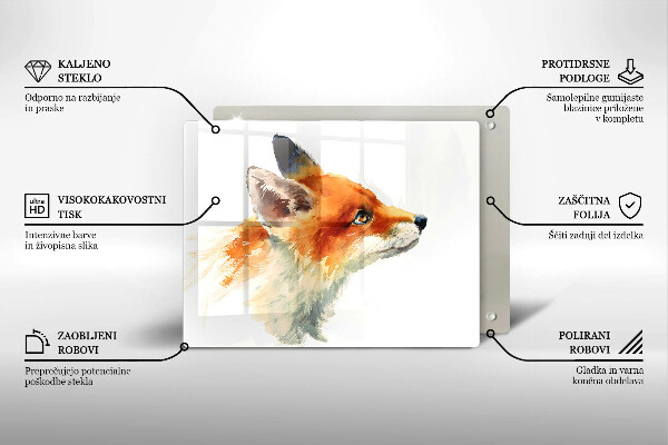 Krycia doska na sklokeramickú varnú dosku Maľovaná líška