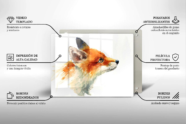 Krycia doska na sklokeramickú varnú dosku Maľovaná líška