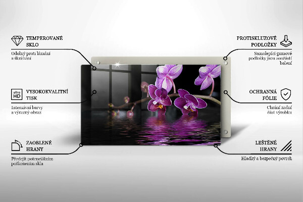 Kryt na plynový sporák Orchideová zenová voda