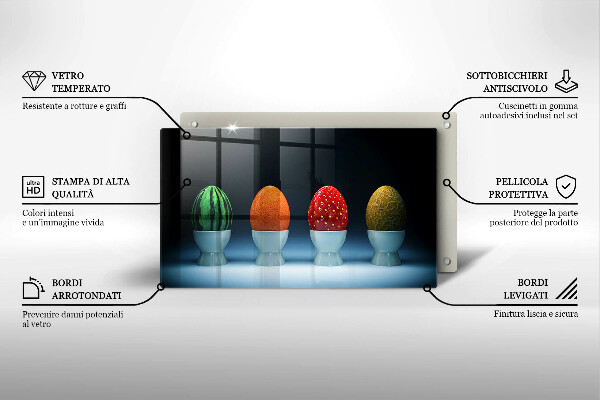 Kryt na plynový sporák Abstraktné ovocné vajcia