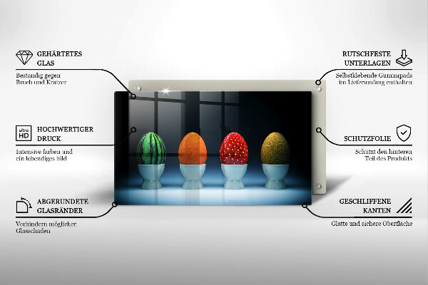 Kryt na plynový sporák Abstraktné ovocné vajcia