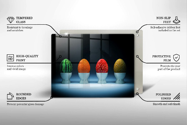 Kryt na plynový sporák Abstraktné ovocné vajcia