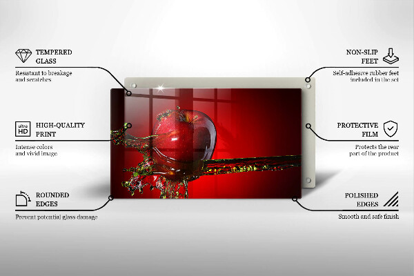 Kryt na plynový sporák Jablkové ovocie vo vode