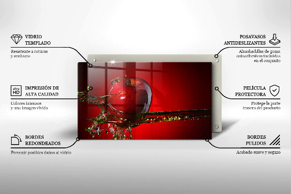 Kryt na plynový sporák Jablkové ovocie vo vode