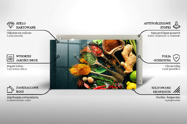 Krycia doska na sklokeramickú varnú dosku Lyžičky kuchynského korenia