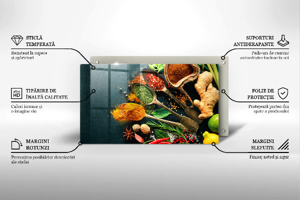 Krycia doska na sklokeramickú varnú dosku Lyžičky kuchynského korenia