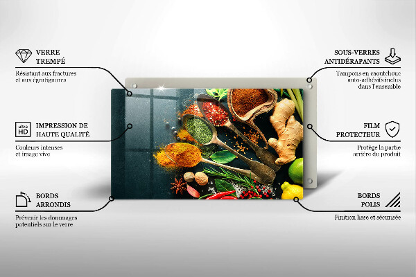 Krycia doska na sklokeramickú varnú dosku Lyžičky kuchynského korenia