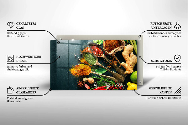 Krycia doska na sklokeramickú varnú dosku Lyžičky kuchynského korenia