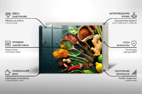 Krycia doska na sklokeramickú varnú dosku Lyžičky kuchynského korenia