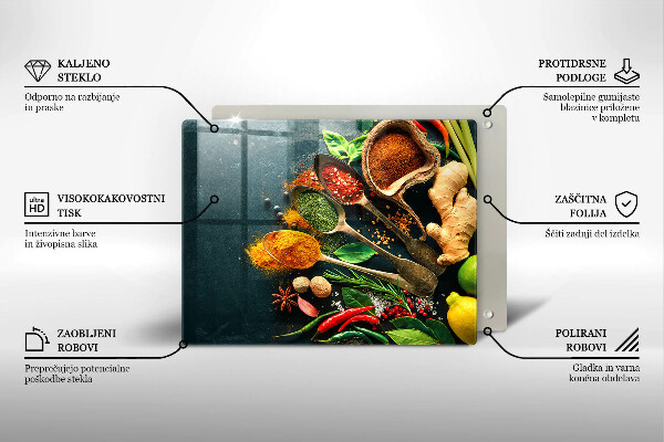 Krycia doska na sklokeramickú varnú dosku Lyžičky kuchynského korenia