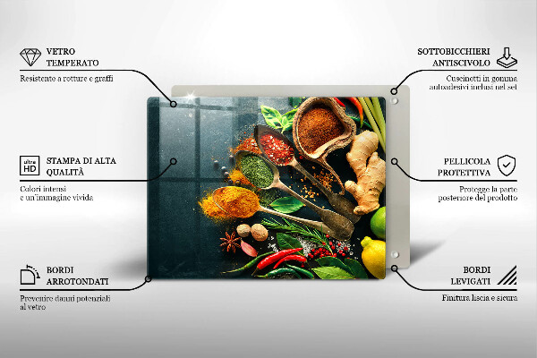 Krycia doska na sklokeramickú varnú dosku Lyžičky kuchynského korenia