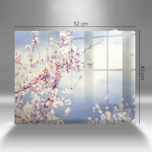 Sklenený kryt za sporák Kvitnúci strom